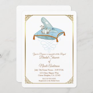 Cinderella Glass Slipper Elegant Bridal Shower Invitation