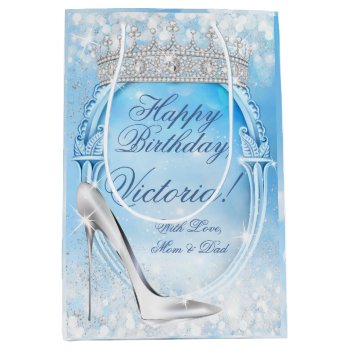 Cinderella Glass Slipper Princess Quinceanera Medium Gift Bag by InvitationCentral at Zazzle