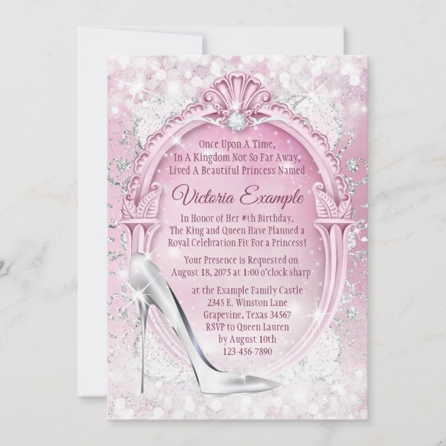 Cinderella Glass Slipper Quinceanera Invitation (Front)