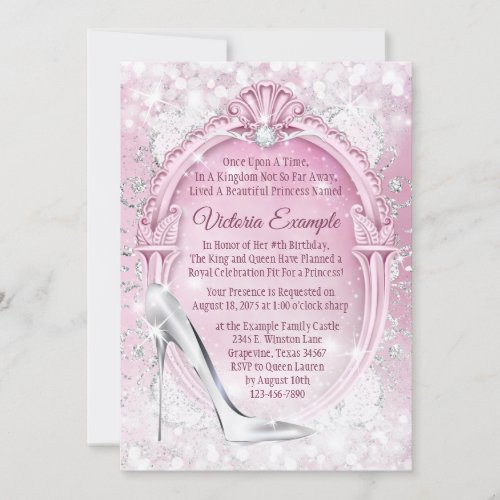 Cinderella Glass Slipper Quinceanera Invitation