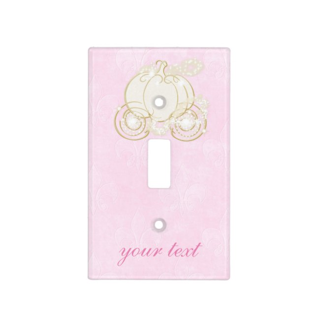 Cinderella Gold Carriage Pink Light Switch Cover (Front)