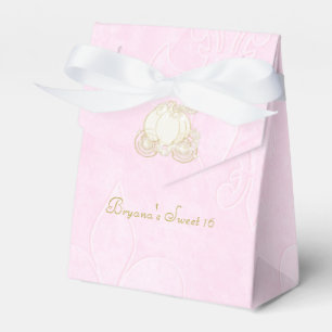 Cinderella Gold Carriage Pink Party Favor Boxes