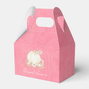 Cinderella Gold Carriage Pink Party Favor Boxes