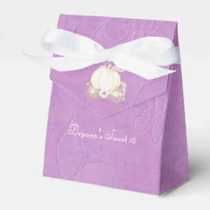Cinderella Gold Carriage Purple Party Favor Boxes