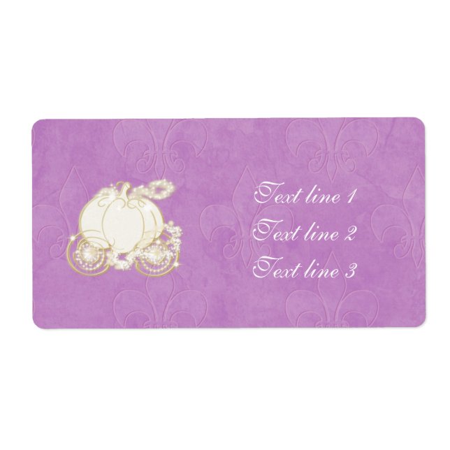 Cinderella Gold Carriage Purple Princess Label (Front)