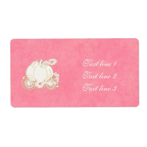 Cinderella Gold Carriage Rose Pink Princess Label