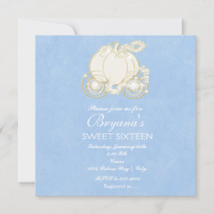 Cinderella Gold Elegant Carriage Party Invitation