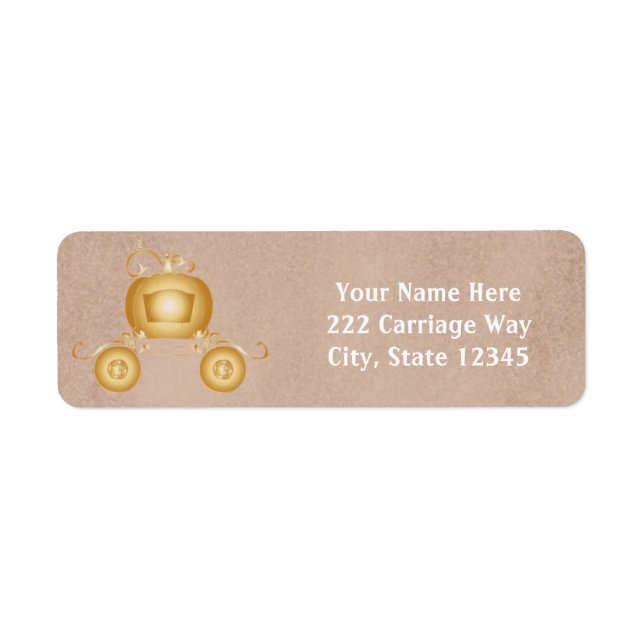 Cinderella Golden Coach Princess Address Labels (Front)