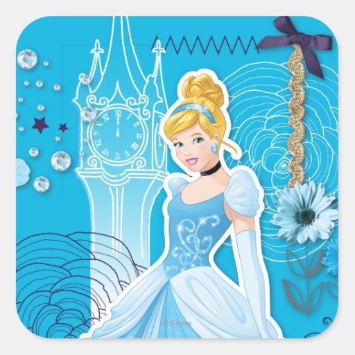 Cinderella - Graceful Square Sticker | Zazzle