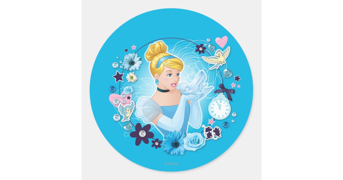 Glass Slipper Sticker Shiny Cinderella Shoe Disney Magic 