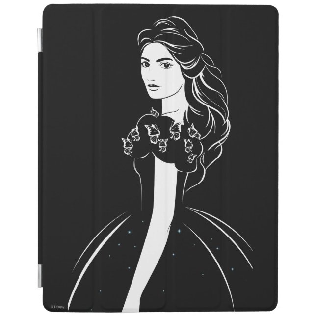 Cinderella Graphic on Black iPad Smart Cover (Front)