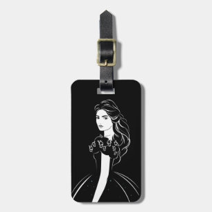 Cinderella Graphic on Black Luggage Tag