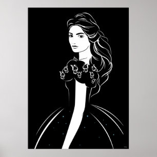 Cinderella Graphic on Black Poster