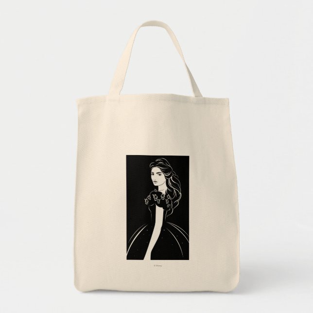 Cinderella Graphic on Black Tote Bag (Front)