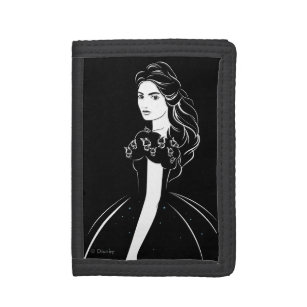Cinderella Graphic on Black Tri-fold Wallet