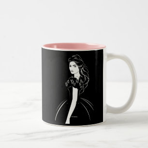 Cinderella Graphic on Black Two-Tone Coffee Mug