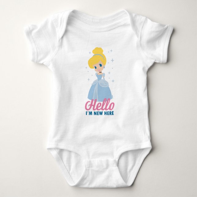 Cinderella Hello I'm New Here Baby Bodysuit (Front)