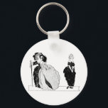 Cinderella & Her Snooty Stepsisters Keychain<br><div class="desc">With noses in air the two stepsisters walk past poor Cinderella.  Pen and ink detailed illustration - beautiful vintage work from storybook.</div>