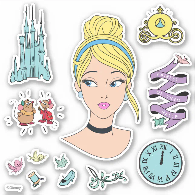 Cinderella Icons Sticker | Zazzle