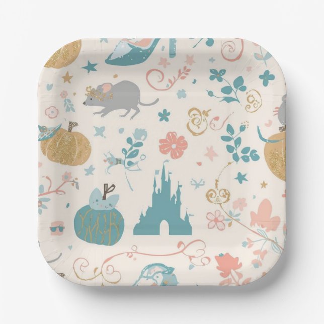Cinderella Inspired Party Supplies Paper Plates (Front)
