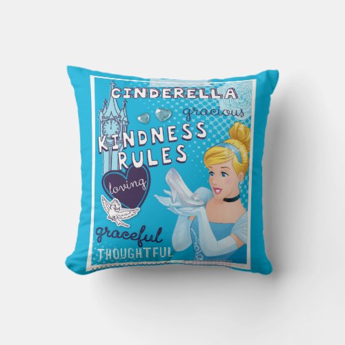 Cinderella _ Kindness Rules Throw Pillow