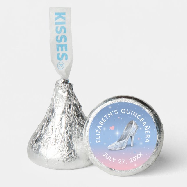 Cinderella Light Blue and Pink Quinceanera Hershey®'s Kisses® (Front)