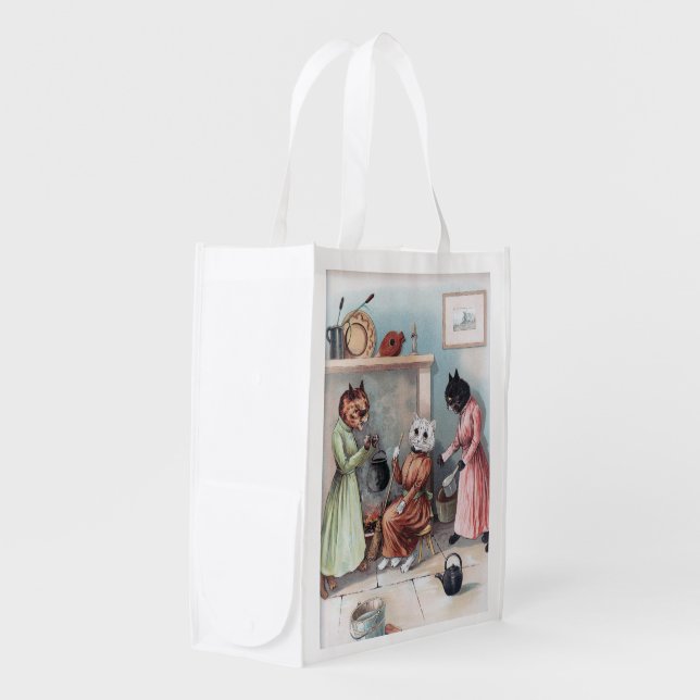 Cinderella, Louis Wain Reusable Grocery Bag (Front Side)