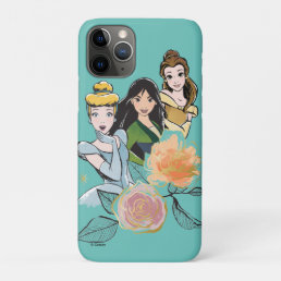 Cinderella, Mulan, &amp; Belle Floral Illustration iPhone 11 Pro Case