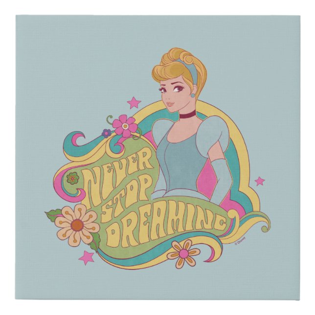 Cinderella | Never Stop Dreaming Faux Canvas Print (Front)
