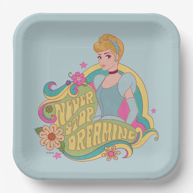 Cinderella | Never Stop Dreaming Paper Plates (Front)