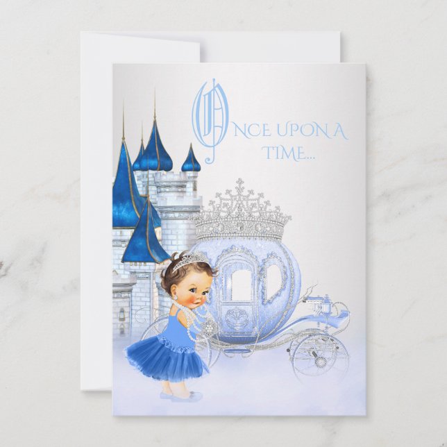 Cinderella Once Upon a Time Princess Birthday Invitation (Front)