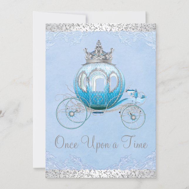 Cinderella Once Upon a Time Princess Birthday Invitation (Front)