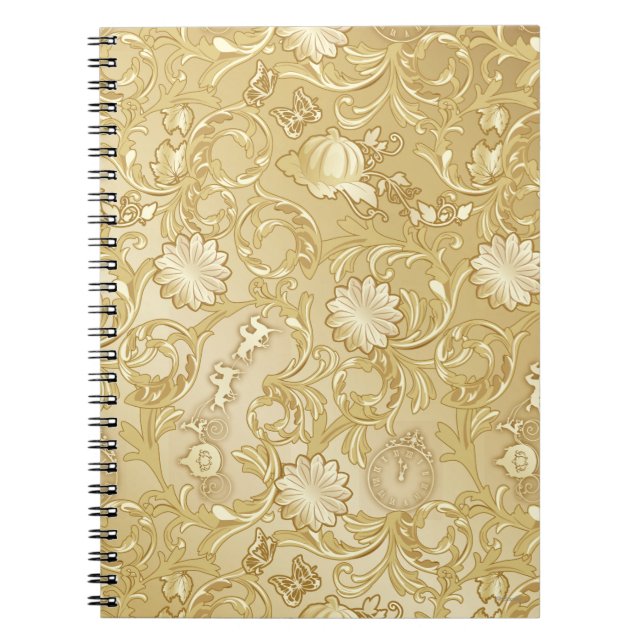 Cinderella Ornate Golden Pattern 2 Notebook (Front)
