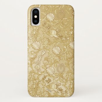 Cinderella Ornate Golden Pattern Iphone X Case by OtherDisneyBrands at Zazzle