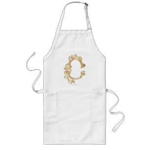 Cinderella Ornate Golden Pattern Long Apron