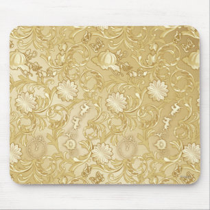 Cinderella Ornate Golden Pattern Mouse Pad