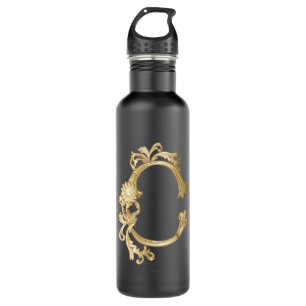 Cinderella Ornate Golden Pattern Stainless Steel Water Bottle