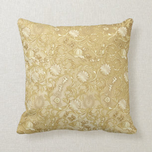 Cinderella Ornate Golden Pattern Throw Pillow