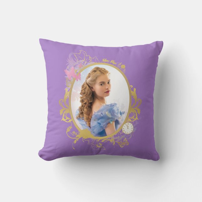 Cinderella Ornately Framed Throw Pillow (Front)