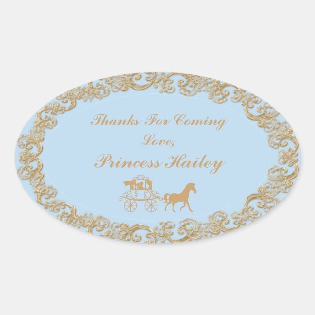 Cinderella Party Thank You Sticker (Front)