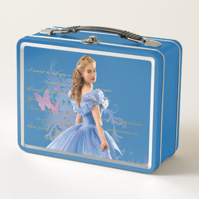 Cinderella Photo With Letter Metal Lunch Box (Front)