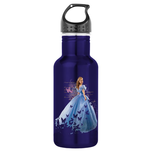 Cinderella Photo With Letter Stainless Steel Water Bottle (Front)