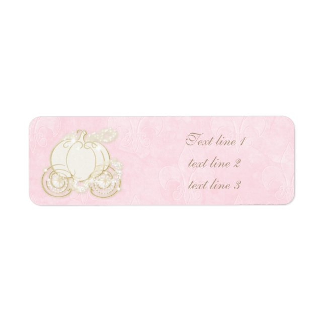 Cinderella Pink Gold Carriage Royal Address Labels (Front)