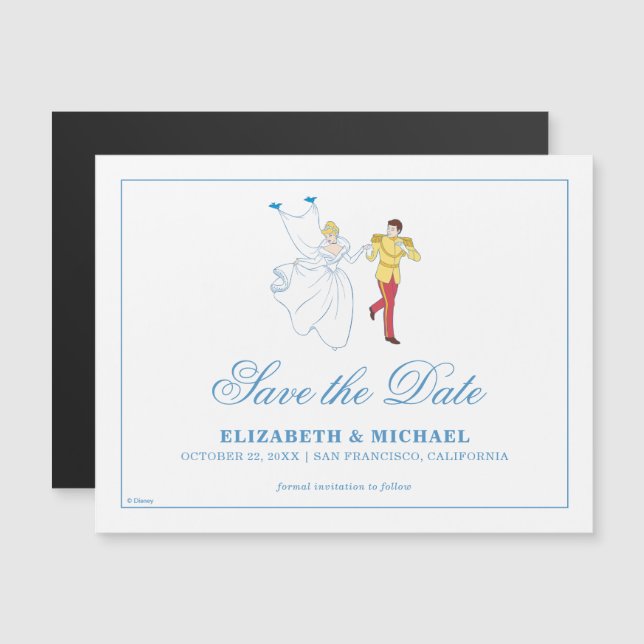 Cinderella & Prince Charming | Save the Date Magnetic Invitation (Front/Back)