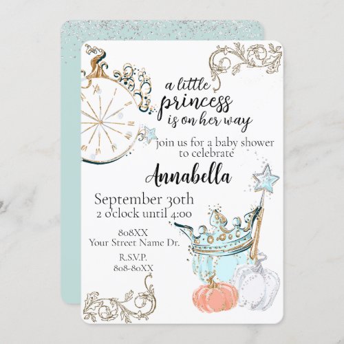 Cinderella Princess Baby Shower Invitation