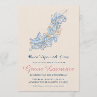 Cinderella princess birthday invitations