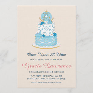 Cinderella princess birthday invitations