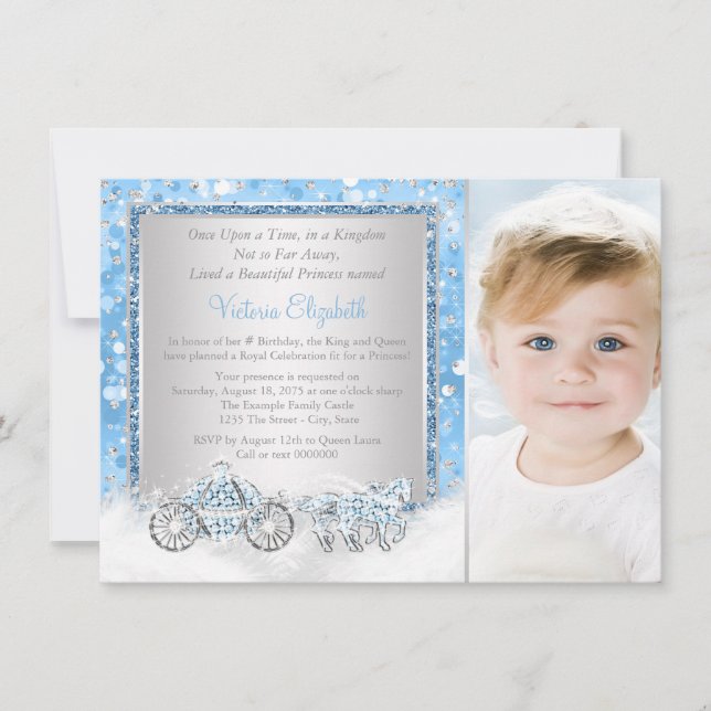 Cinderella Princess Birthday Party Invitation (Front)