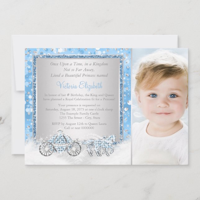 Cinderella Princess Birthday Party Invitation (Front)