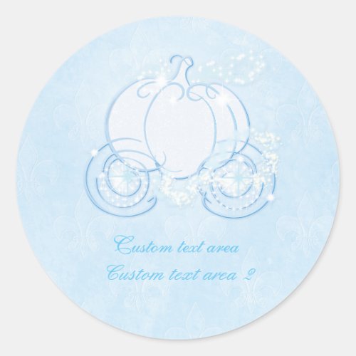 Cinderella Princess Blue Carriage Elegant Sticker